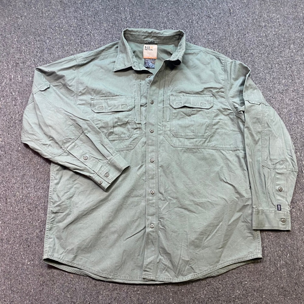 5.11 Tactical Shirt Sz XL Mens Green Gorpcore Vented Back Utility Workwear